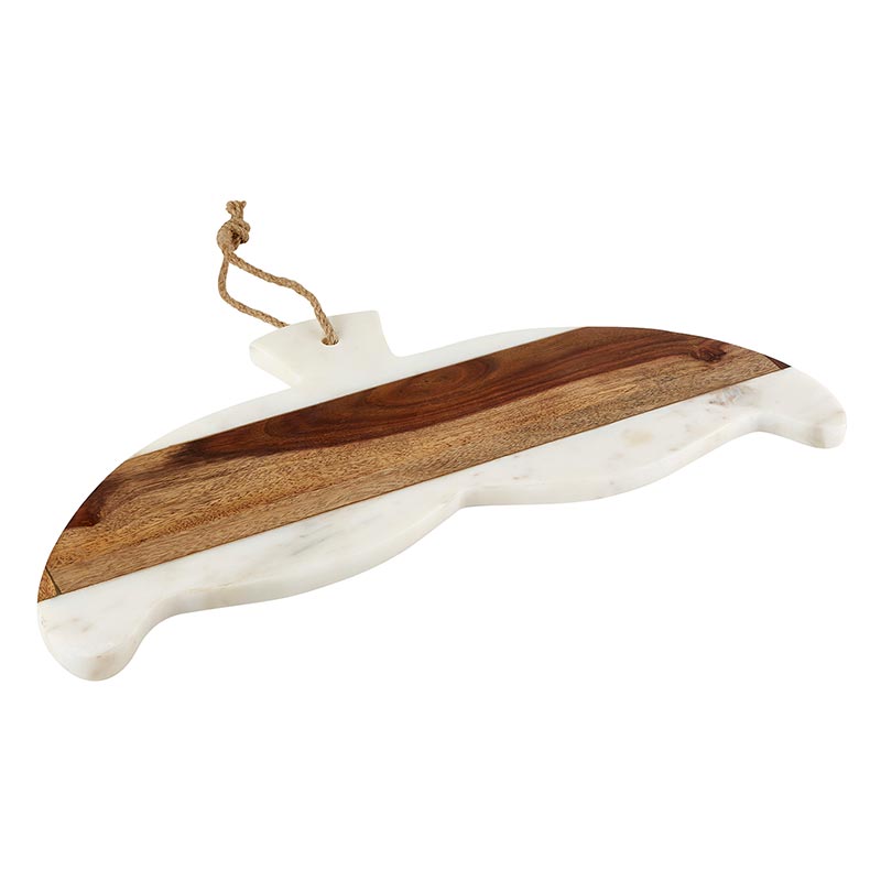 AMR526 - Whale Tail - Wood and Marble - Serving Tray by CBGifts